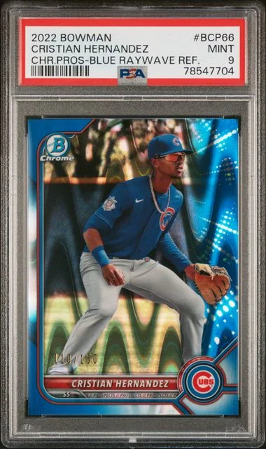 2022 Bowman Chrome Cristian Hernandez Blue Raywave Refractor #BCP-66 card image