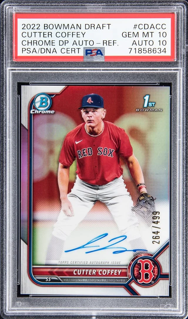 2022 Bowman Chrome Cutter Coffey Pick Autographs Refractor #CDACC card image