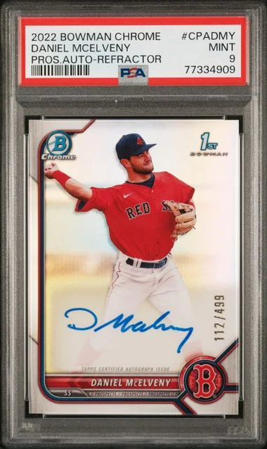 2022 Bowman Chrome Daniel McElveny Prospect Autographs Refractor #CPA-DMY card image