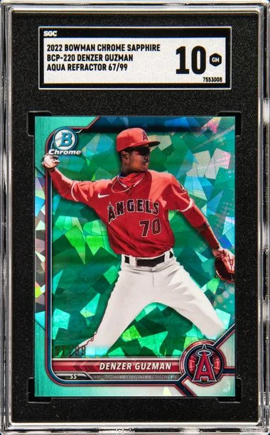 2022 Bowman Chrome Denzer Guzman Edition Prospects Aqua Refractor #BCP-220 card image
