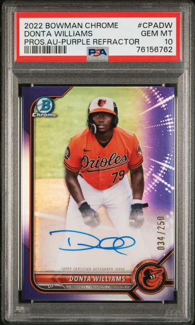 2022 Bowman Chrome Donta Williams Prospect Autographs #CPADW card image