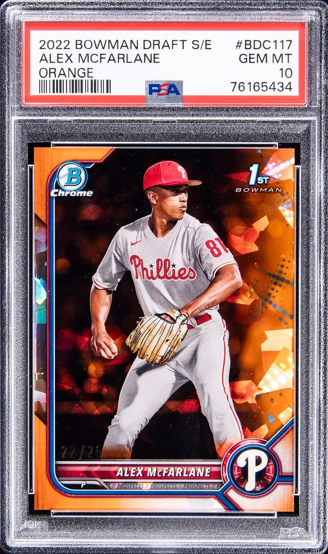 2022 Bowman Chrome Draft Alex McFarlane Sapphire Edition Orange #BDC117 card image