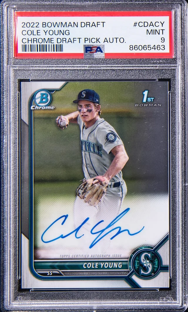 2022 Bowman Chrome Draft Cole Young Pick Autograph #CDACY card image