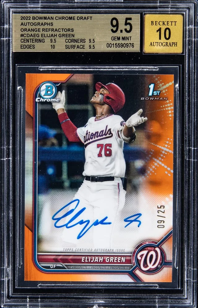2022 Bowman Chrome Draft Elijah Autograph Orange Refractor #CDA-EG card image