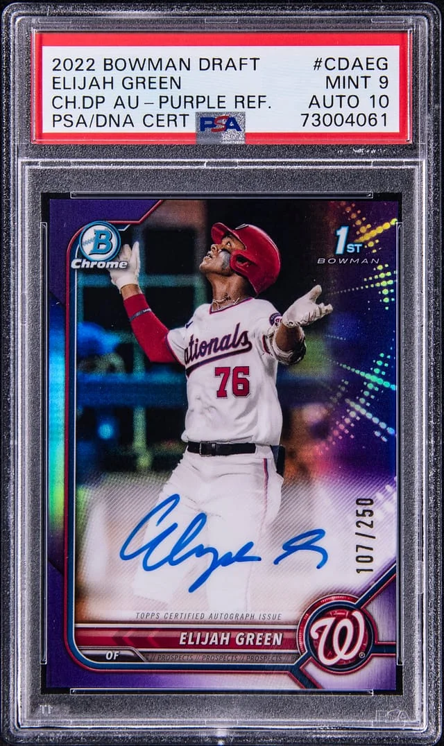 2022 Bowman Chrome Draft Elijah Pick Autographs Purple Refractor #CDAEG card image
