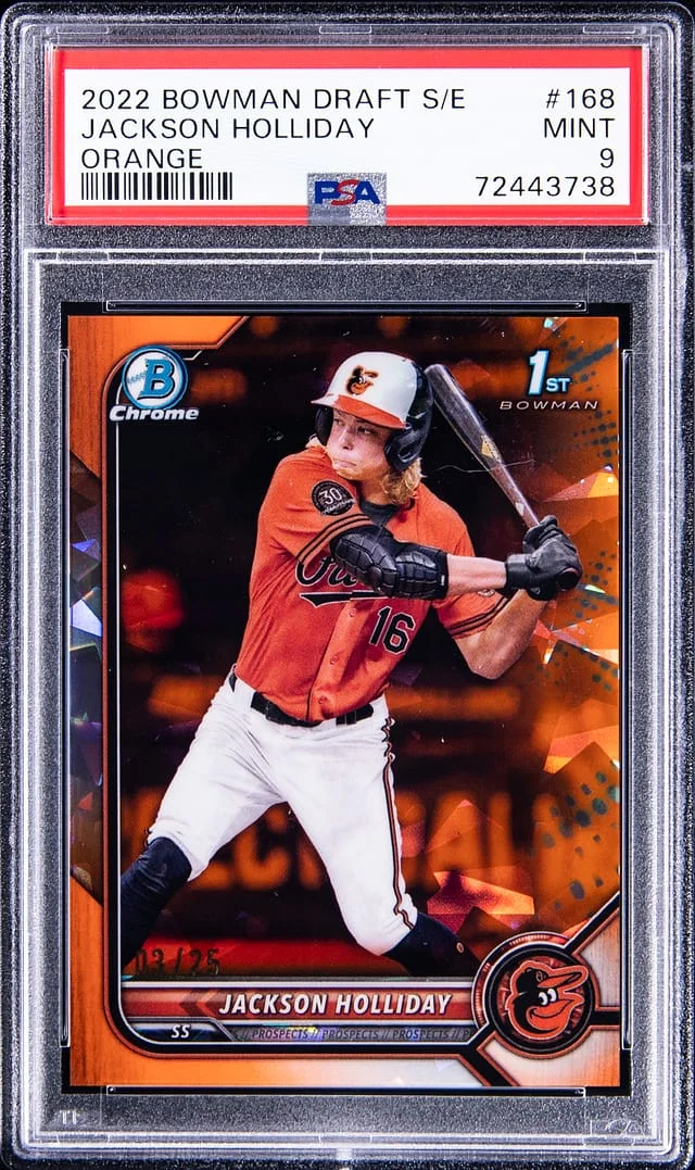2022 Bowman Chrome Draft Jackson Holliday Sapphire Edition Orange #168 card image