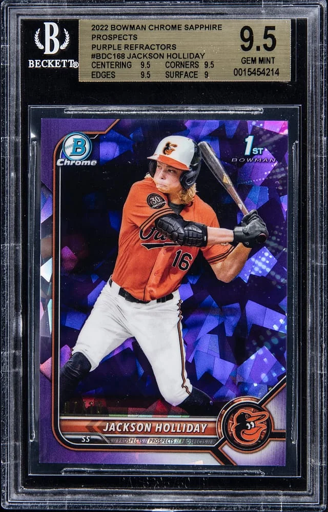 2022 Bowman Chrome Draft Jackson Holliday Purple Refractor #BDC-168 card image