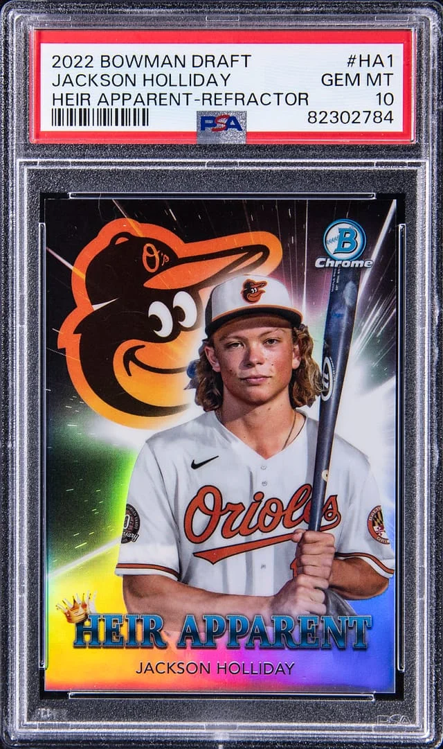 2022 Bowman Chrome Draft Jackson Holliday Heir Apparent Refractor #HA1 card image