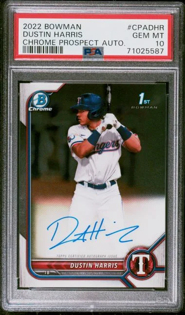 2022 Bowman Chrome Dustin Harris Prospect Autographs #CPADHR card image