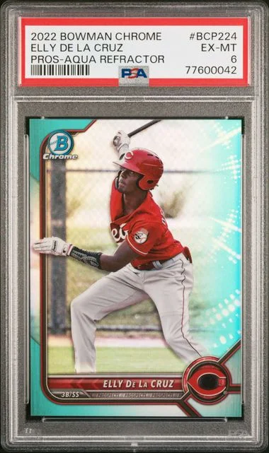 2022 Bowman Chrome Elly De La Cruz Aqua Refractor #BCP224 card image
