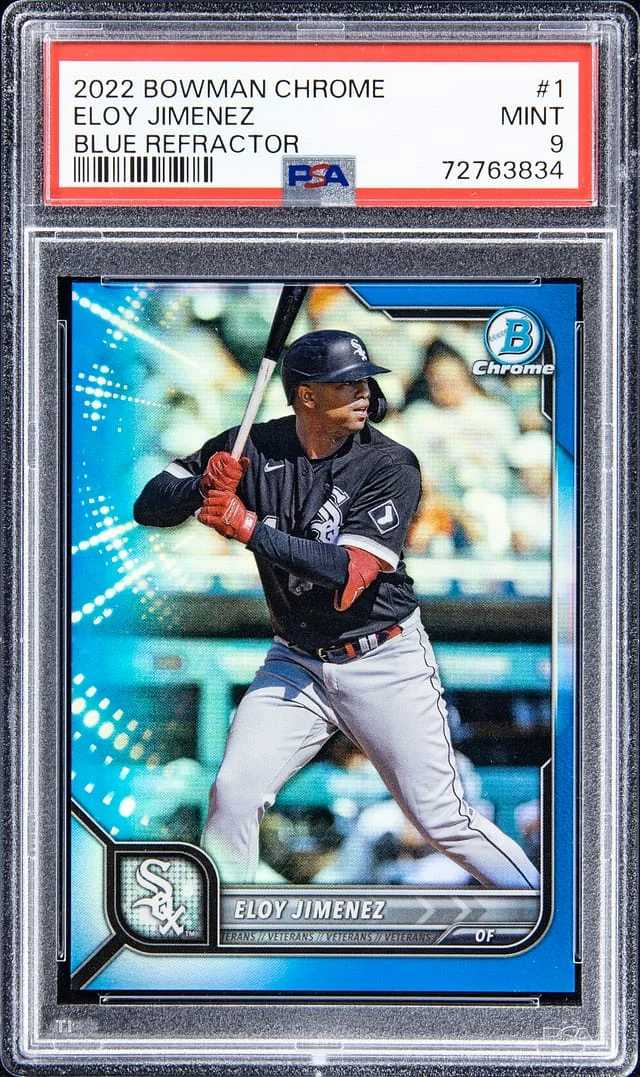 2022 Bowman Chrome Eloy Jimenez Blue Refractor #1 card image