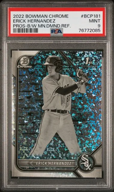 2022 Bowman Chrome Erick Hernandez Black & White Mini Diamond Refractor #BCP-181 card image