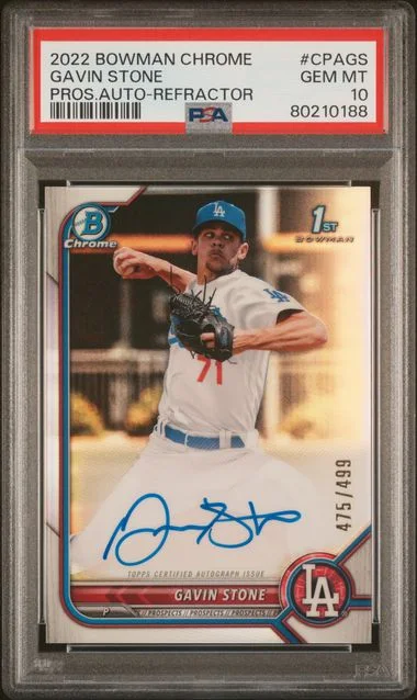 2022 Bowman Chrome Gavin Stone 1st Bowman Prospect Autographs Refractor #CPAGS card image