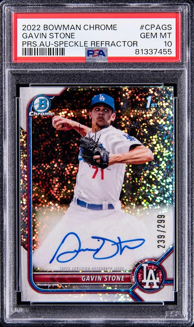 2022 Bowman Chrome Gavin Stone Speckle Refractor #CPA-GS card image