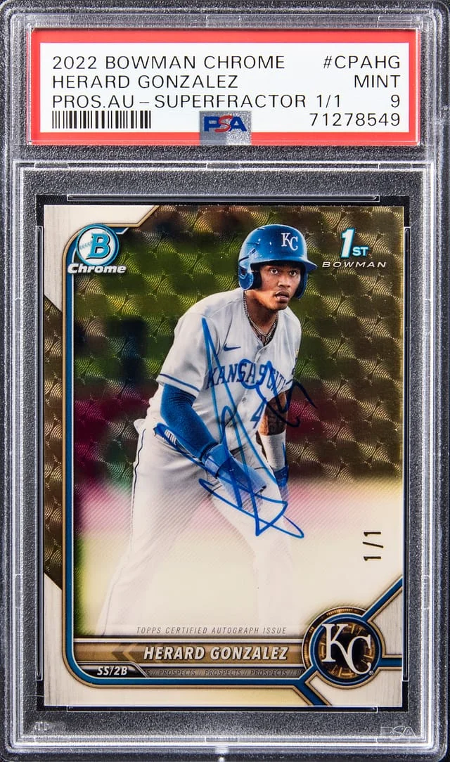 2022 Bowman Chrome Herard Gonzalez Prospect Autograph Superfractor #CPA-HG card image
