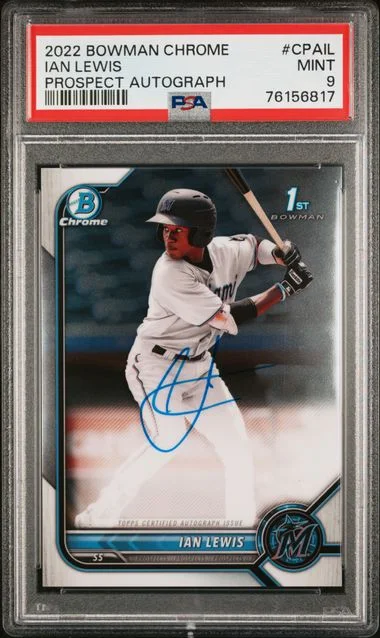 2022 Bowman Chrome Ian Lewis Prospect Autographs #CPAIL card image