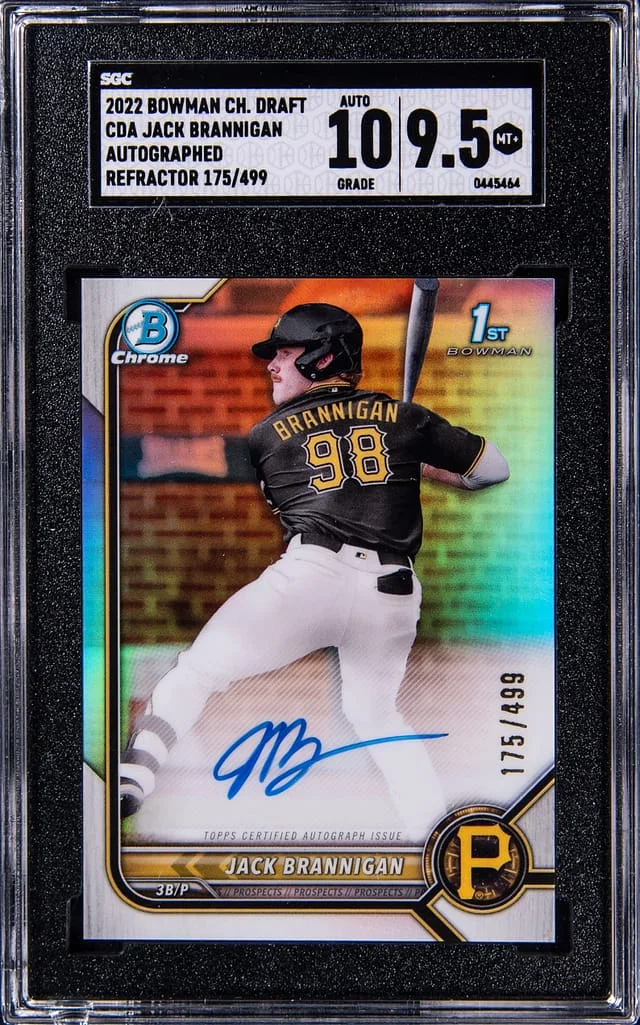 2022 Bowman Chrome Jack Brannigan Prospect Autograph Refractor #CDA-JBN card image