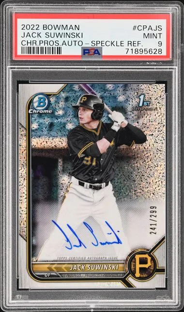 2022 Bowman Chrome Jack Suwinski Prospect Autographs Speckle Refractor #CPAJS card image