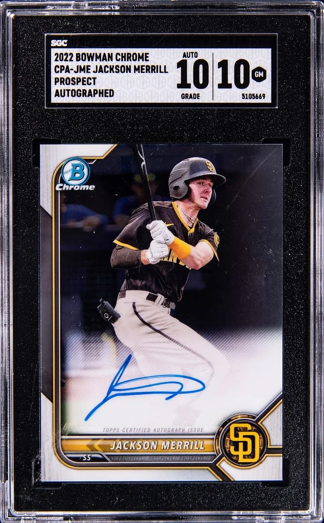 2022 Bowman Chrome Jackson Merrill Prospect Autograph-Refractor #CPAJME card image