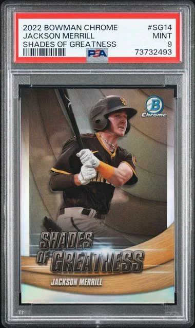 2022 Bowman Chrome Jackson Merrill Shades Of Greatness #SG-14 card image