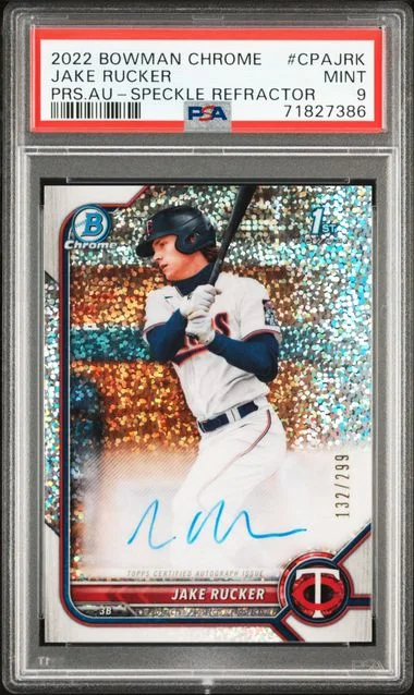 2022 Bowman Chrome Jake Rucker Prospect Autographs Speckle Refractor #CPA-JRK card image