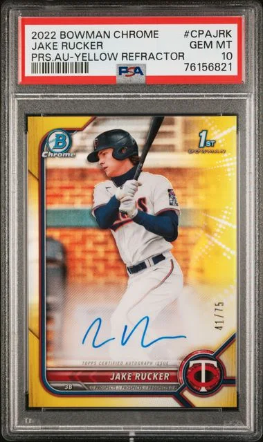 2022 Bowman Chrome Jake Rucker Prospect Autographs Speckle Refractor #CPAJRK card image