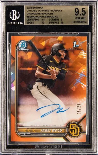 2022 Bowman Chrome James Wood Orange Refractors #Bspajw card image