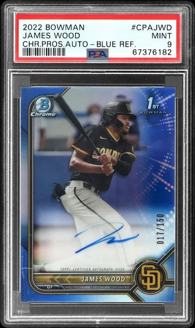 2022 Bowman Chrome James Wood Prospect Autographs Speckle Refractor #CPAJWD card image