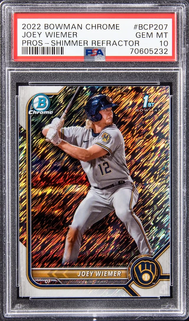 2022 Bowman Chrome Joey Wiemer Prospect Shimmer Refractor #BCP-207 card image