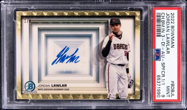 2022 Bowman Chrome Jordan Lawlar Bowman In 3-D! Autographs SuperFractor #BDB-JL card image