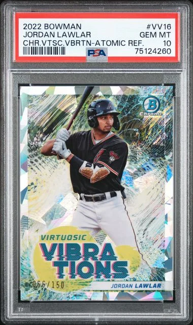 2022 Bowman Chrome Jordan Lawlar Virtuosic Vibrations Atomic Refractor #VV-16 card image