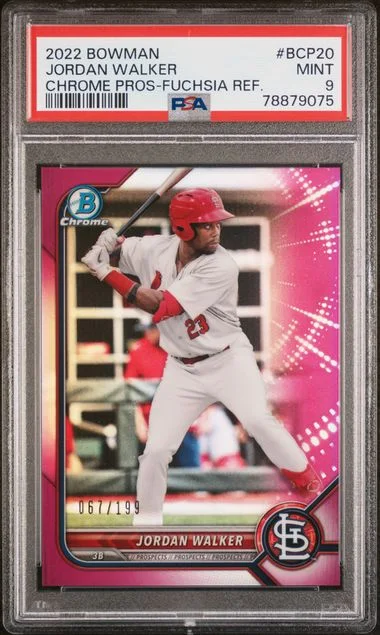 2022 Bowman Chrome Jordan Walker Fuchsia Refractor #Bcp20 card image