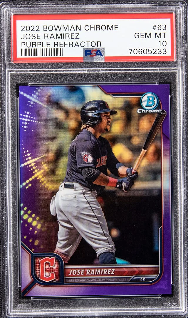 2022 Bowman Chrome Jose Ramirez Purple Refractor #63 card image