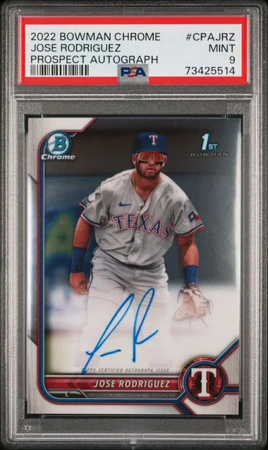2022 Bowman Chrome Jose Rodriguez Prospect Autographs Atomic Refractor #CPA-JRZ card image