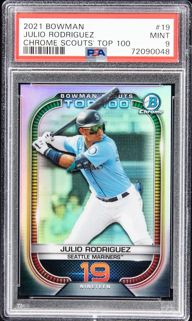 2022 Bowman Chrome Julio Rodriguez Scouts Top 100 #19 card image