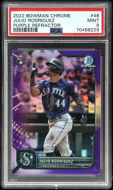 2022 Bowman Chrome Julio Rodriguez Fuchsia Refractor #48 card image