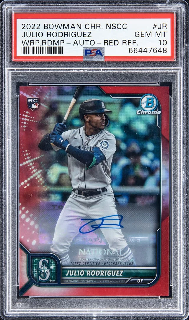 2022 Bowman Chrome Julio Rodriguez National Convention SuperFractor #NSCC-JR card image