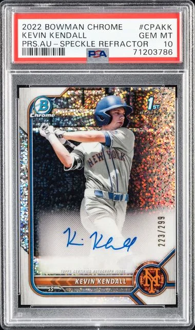 2022 Bowman Chrome Kevin Kendall Prospect Autographs Speckle Refractor #CPAKK card image