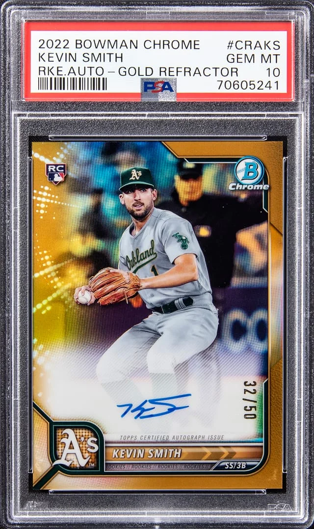 2022 Bowman Chrome Kevin Smith Autographs Orange Refractor #CRA-KS card image