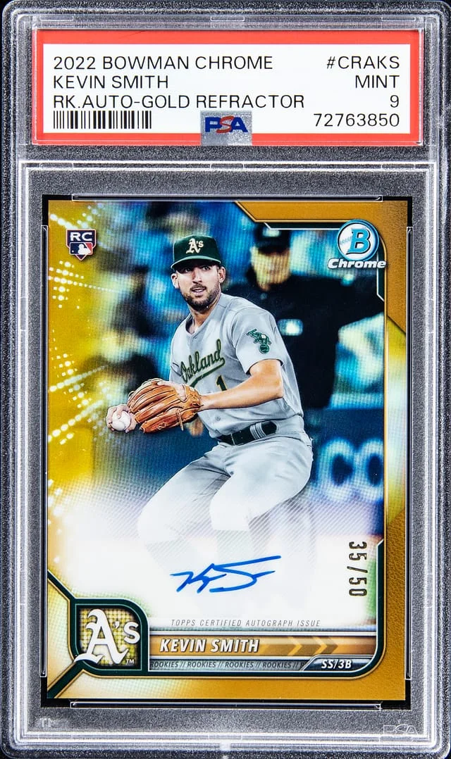2022 Bowman Chrome Kevin Smith Autograph - Gold Refractor #CRAKS card image