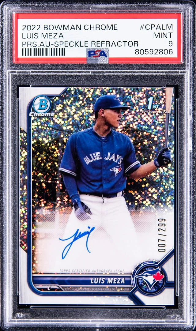2022 Bowman Chrome Luis Meza Prospect Autograph Speckle Refractor #CPA-LM card image