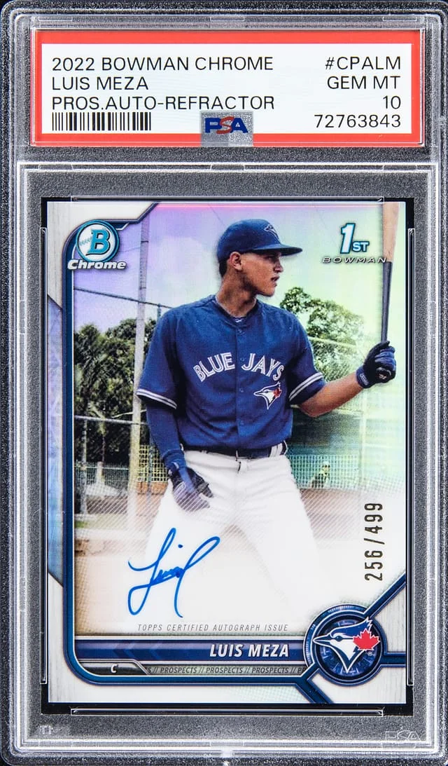 2022 Bowman Chrome Luis Meza Prospect Autograph - Refractor Autograph #CPALM card image