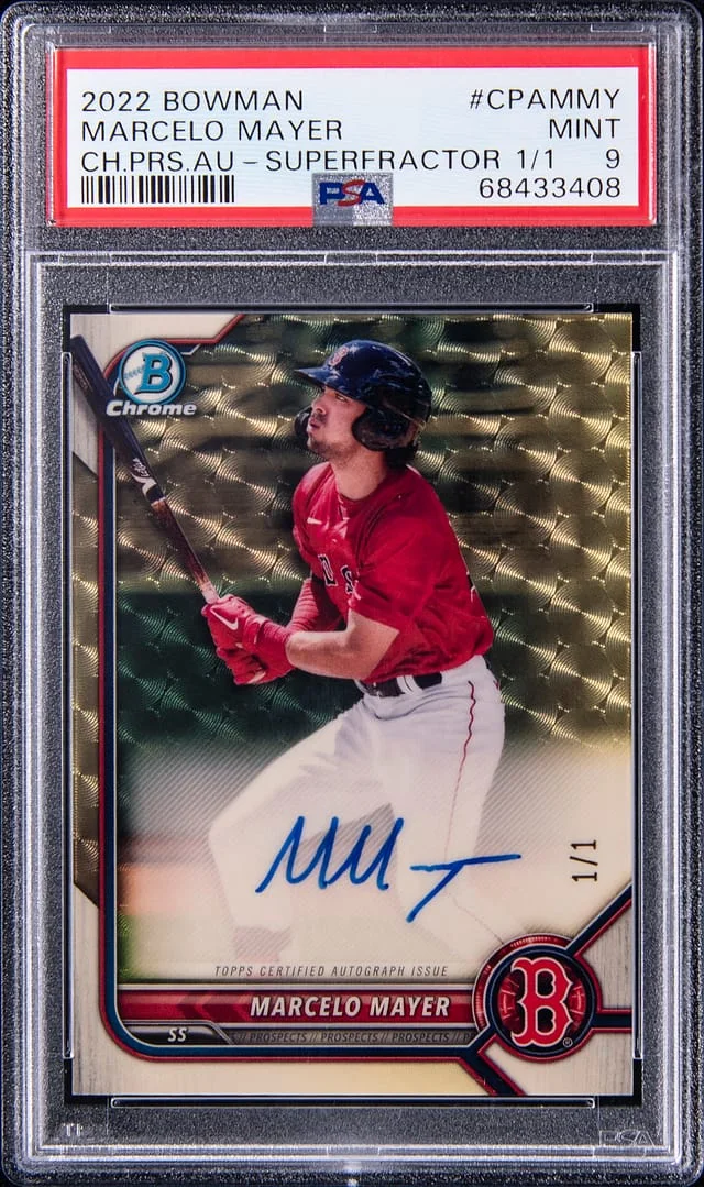 2022 Bowman Chrome Marcelo Mayer Prospect Autograph SuperFractor #CPA-MMY card image