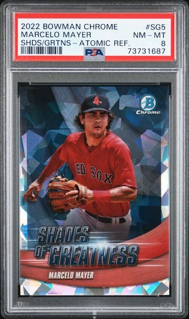 2022 Bowman Chrome Marcelo Mayer Shades Of Greatness Atomic Refractor #SG-5 card image