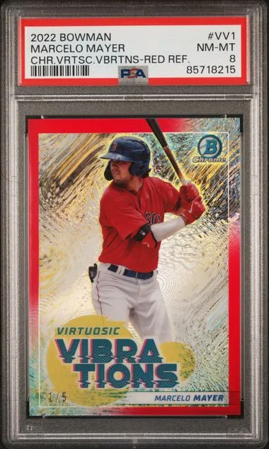 2022 Bowman Chrome Marcelo Mayer Virtuosic Vibrations Red Refractor #VV1 card image