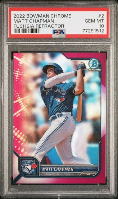 2022 Bowman Chrome Matt Chapman Fuchsia Refractor #2 card image
