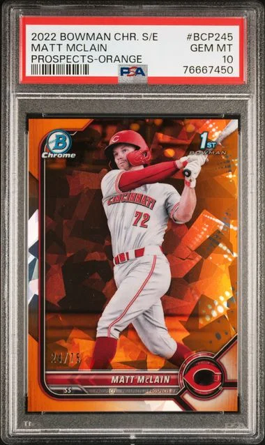 2022 Bowman Chrome Matt McLain Edition Prospects Orange #BCP-245 card image