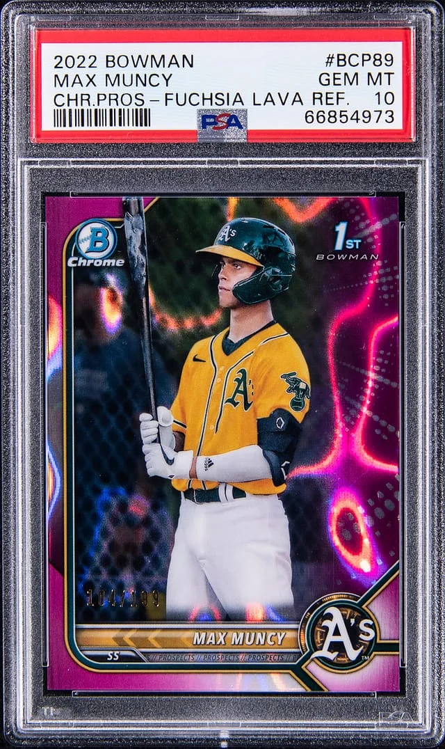 2022 Bowman Chrome Max Muncy Pros-Blue Shimmer Refractor #BCP89 card image