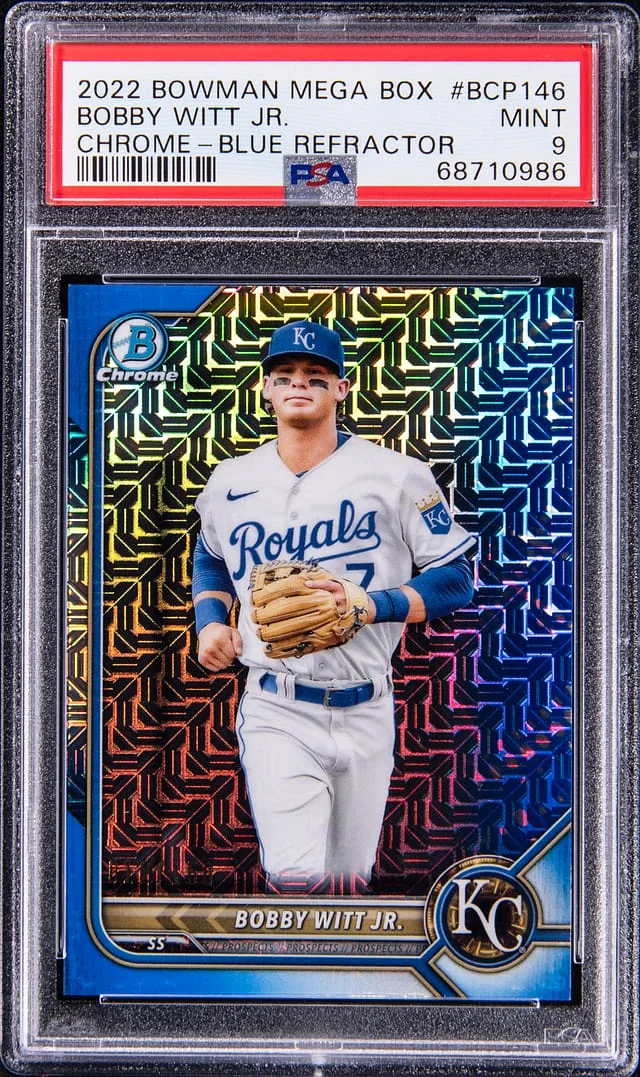 2022 Bowman Chrome Mega Box Bobby Witt Jr. Blue Refractor #BCP-146 card image