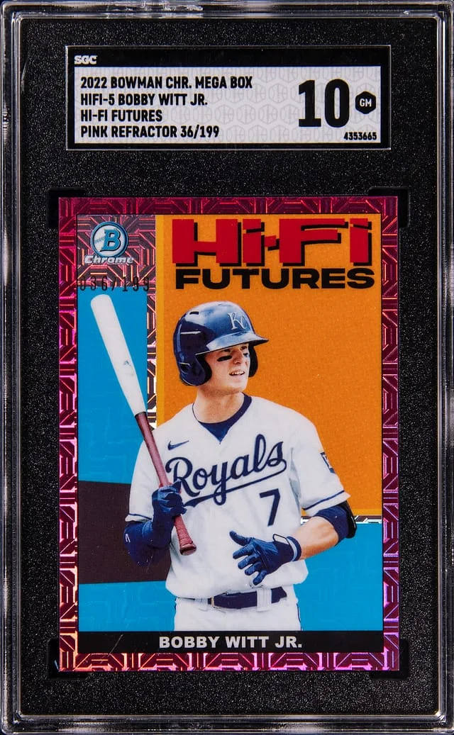 2022 Bowman Chrome Mega Box Bobby Witt Jr. Hi-Fi Futures Pink Refractor #HIFI-5 card image